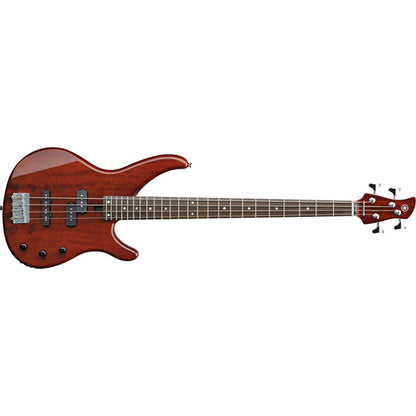 Yamaha TRBX174EW 4 String Flamed Mango Top SS Pickup Electric Bass Guitar Root Beer (TRBX174 EW)