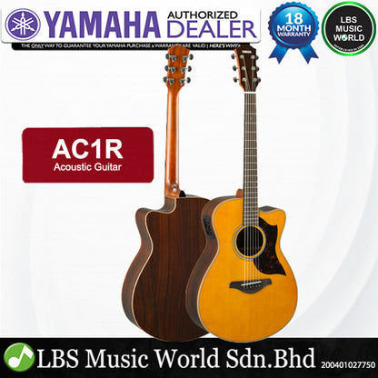 Yamaha AC1R 41" Concert Solid Sitka Spruce Top Acoustic Guitar With Pickup Natural