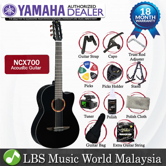 Yamaha NCX700 39'' CG Cutaway Solid Spruce Acoustic Electric Guitar Black (NCX 700)