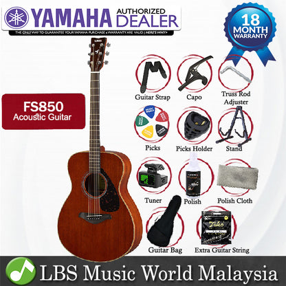 Yamaha FS850 40'' Concert Solid Mahogany Acoustic Guitar Natural (FS 850)