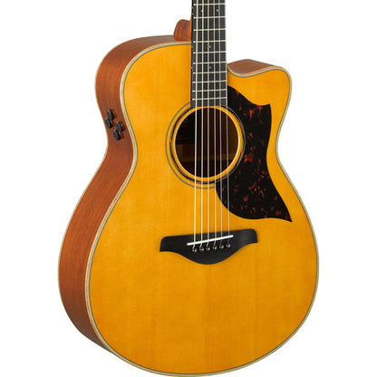 Yamaha AC3M ARE 41 Inch Concert Cutaway Solid Sitka Spruce Top Acoustic Electric Guitar With Pickup - Vintage Natural
