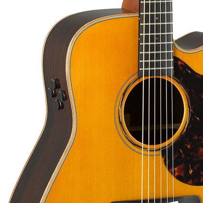Yamaha A3R ARE 41 Inch Dreadnought Cutaway Solid Sitka Spruce Top Acoustic Electric Guitar - Vintage Natural