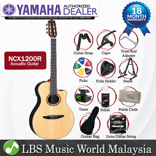 Yamaha NCX1200R 39'' CG Cutaway Solid Stika Spruce Acoustic Electric Guitar with Case (NCX 1200R)