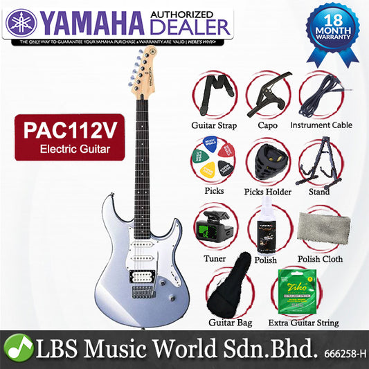 Yamaha PAC112V Alder SSH Pickup Electric Guitar Silver (PAC 112V)
