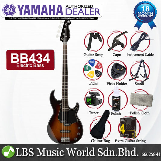 Yamaha BB434 4 String Alder SS Pickup Electric Bass Guitar - Tobacco Brown Sunburst (BB 434)