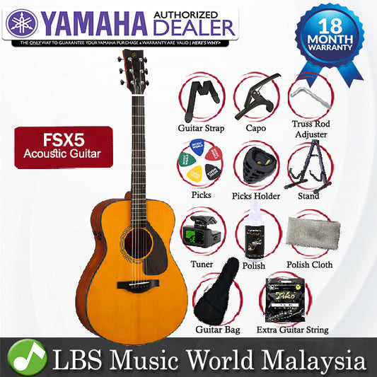 Yamaha FSX5 40" Concert Solid Sitka Spruce Top Acoustic Electric Guitar With Pickup (FSX 5)