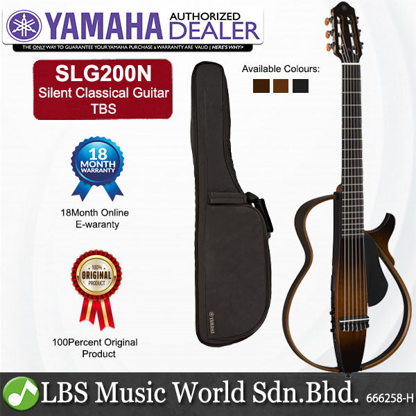 Yamaha SLG200N Silent Classical Guitar Nylon String With Pickup Brown Sunburst (SLG200 SLG 200N)