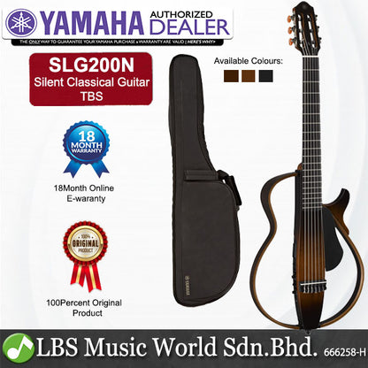 Yamaha SLG200N Silent Classical Guitar Nylon String With Pickup Brown Sunburst (SLG200 SLG 200N)