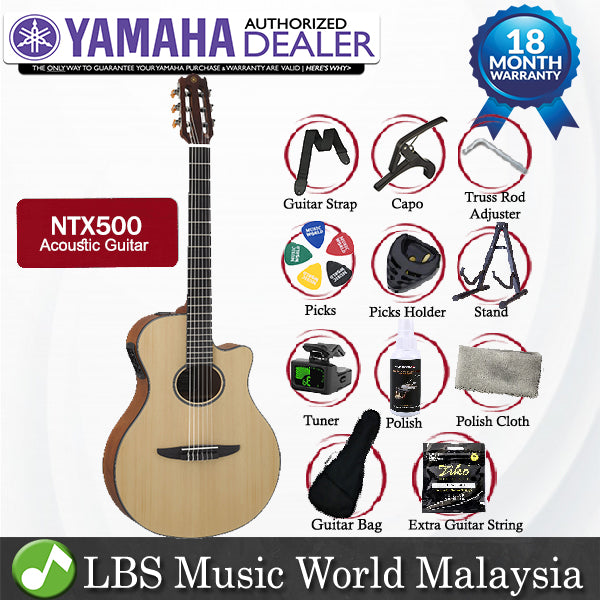 Yamaha NTX500 40'' APX Solid Spruce Rosewood Acoustic Electric Guitar Natural (NTX 500)