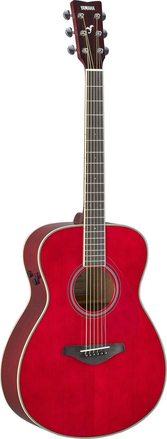 Yamaha FS-TA 40'' Concert Solid Spruce Acoustic Electric Guitar With Pickup Ruby Red (FSTA FS TA)