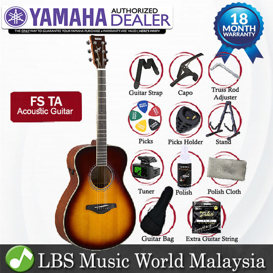 Yamaha FS-TA 40'' Concert Solid Spruce Acoustic Electric Guitar With Pickup Sunburst (FSTA FS TA)