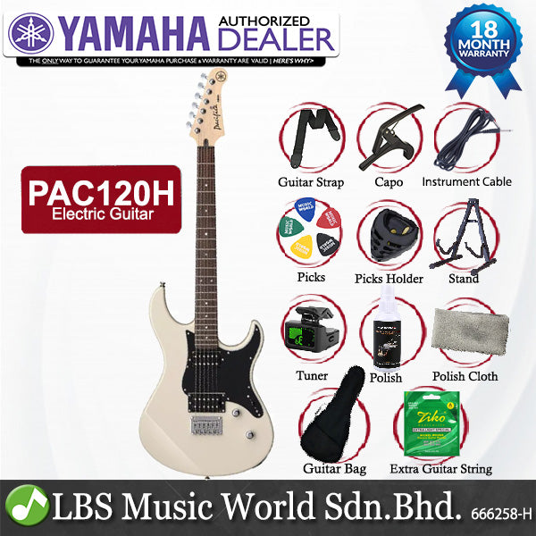 Yamaha PAC120H Alder SSH Pickup Electric Guitar Vintage White (PAC 120H)