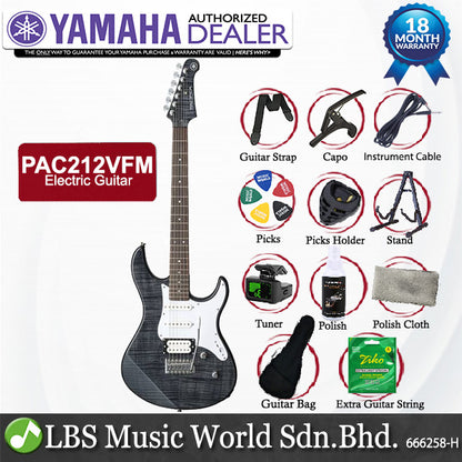 Yamaha PAC212VFM Alder Maple Humbucker Single Coil HSS Electric Guitar Black (PAC 212VFM)