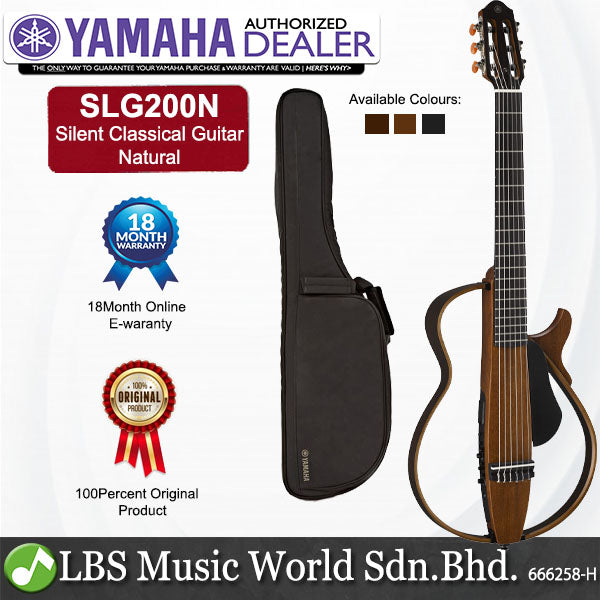 Yamaha SLG200N Silent Classical Guitar Nylon String With Pickup Natural (SLG200 SLG 200N)