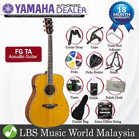 Yamaha FG-TA 41'' Concert Solid Spruce Acoustic Electric Guitar With Pickup - Vintage Tinted (FGTA FG TA)