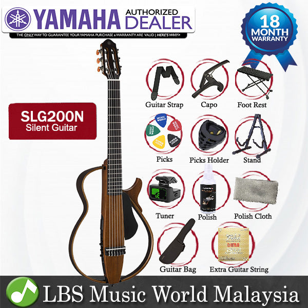 Yamaha SLG200N Silent Classical Guitar Nylon String With Pickup Natural (SLG200 SLG 200N)