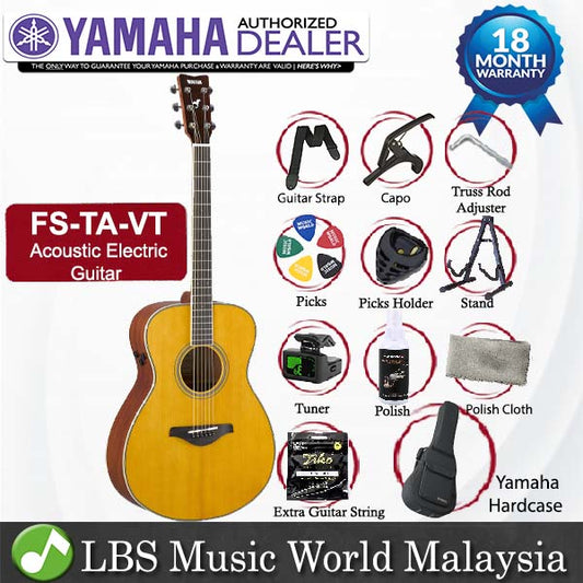 Yamaha FS-TA 40 Inch Concert Solid Spruce Acoustic Electric Guitar With Pickup Vintage Tinted (FSTA FS TA)