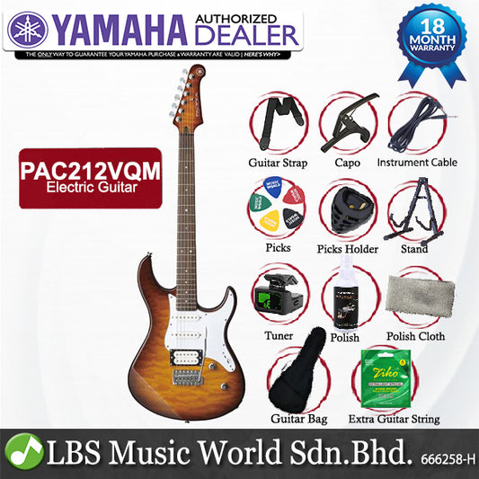 Yamaha PAC212VQM Alder Maple HSS Electric Guitar Sunburst (PAC 212VQM)