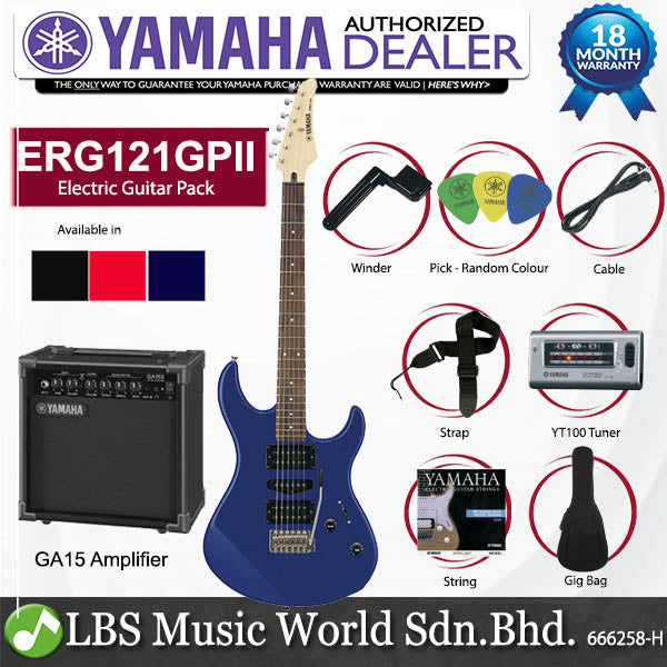 [Deleted] Yamaha ERG121GPII Agatic SHH Electric Guitar Package with Amp Metallic Blue (ERG 121GPII)