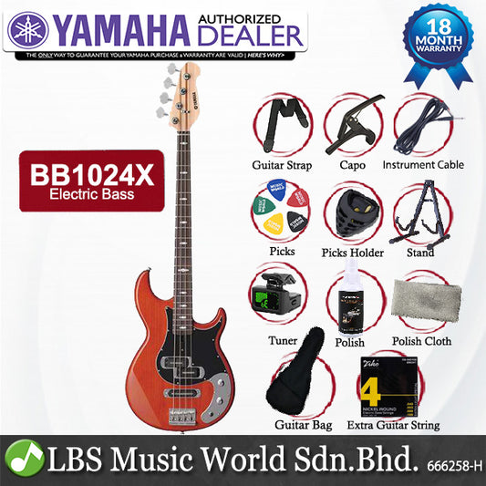 Yamaha BB1024X 4 String SS Pickup Electric Bass Guitar Caramel Brown (BB1024 BB 1024X)