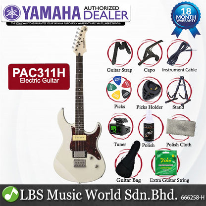Yamaha PAC 311H Alder Humbucker Single Coil Alnico Electric Guitar Vintage White (PAC311H)