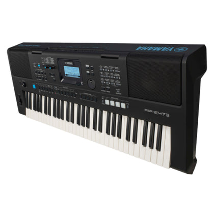 Yamaha PSR-E473 61 Keys Portable Keyboard Basic With Square Sustain Pedal and Midi Cable (PSRE473 PSR E473)