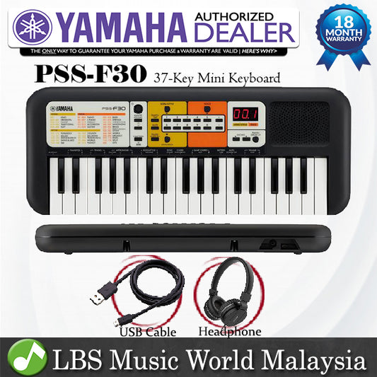 Yamaha PSS-F30 37 Key Mini Keyboard Electronic Music Piano With Headphone (PSSF30 PSS F30)
