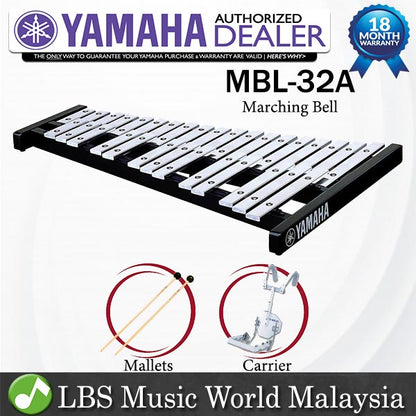 Yamaha MBL-32A 2.5 octave Marching Bell with Mallets and Carrier (MBL32A MBL 32A)