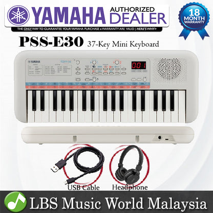 Yamaha PSS-E30 37 Key Mini Keyboard Electronic Music Piano With Headphone (PSSE30 PSS E30)