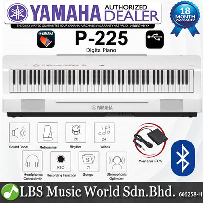Yamaha P-225 88 Keys Digital Piano Basic Package (P225 P 225)