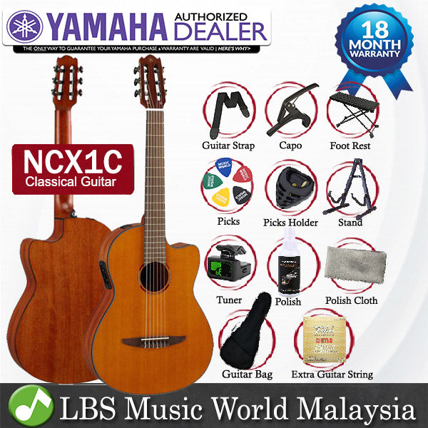 Yamaha NCX1C Acoustic Electric Nylon String Cedar Top Classsical Guitar With Atmosfeel Pickup (NCX1 C)