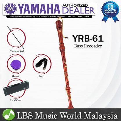 Yamaha-YRB-61 F Key Bass Maple Wood Recorder Baroque Fingering (YRB61 YRB 61)