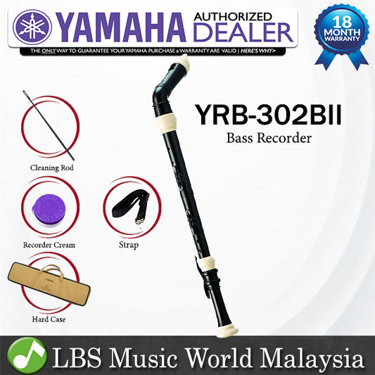 Yamaha-YRB-302BII F Key Bass Recorder Baroque Fingering (YRB302BII YRB 302BII)