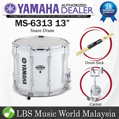 Yamaha MS-6313 13 Inch Power Lite Snare Drum with Drum Stick and Carrier (MS6313 MS 6313)