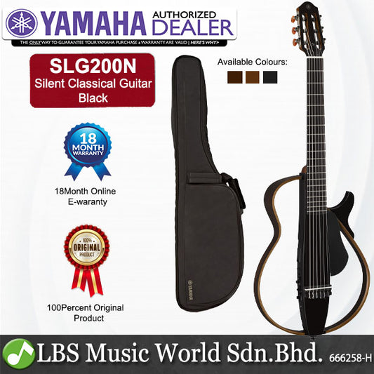 Yamaha SLG200N Silent Classical Guitar Nylon String With Pickup Translucent Black (SLG200 SLG 200N)