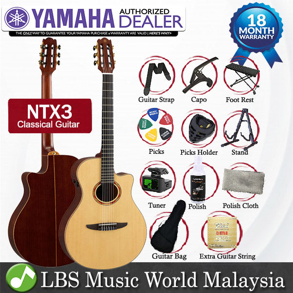 [Indent Order] Yamaha NTX3 Natural 6 String Acoustic Electric Classical Guitar with Atmosfeel Electronic Pickup (NTX 3)