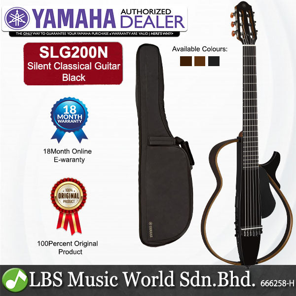Yamaha SLG200N Silent Classical Guitar Nylon String With Pickup Translucent Black (SLG200 SLG 200N)