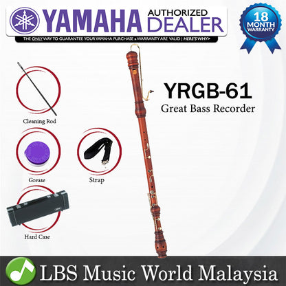 Yamaha-YRGB-61 C Key Great Bass Maple Wood Recorder Baroque System (YRGB61 YRGB 61)