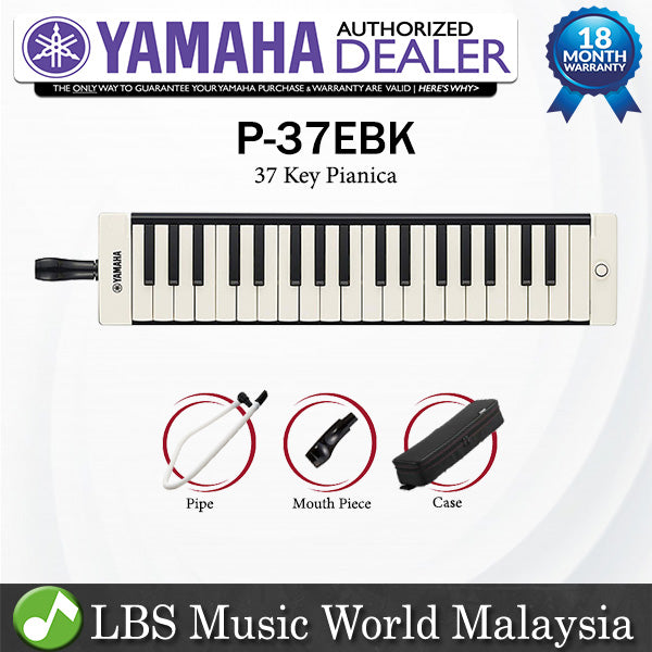 Yamaha-P-37EBK 37 Key Black Pianica Portable Piano Keyboard Wind Instrument (P37EBK P 37EBK)
