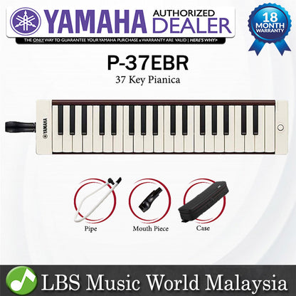 Yamaha-P-37EBR 37 Key Brown Pianica Portable Piano Keyboard Wind Instrument (P37EBR P 37EBR)