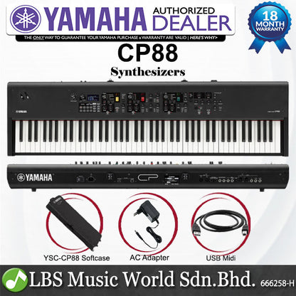 Yamaha CP88 88 Key Stage Piano Synthesizer Keyboard Basic Package with YSC-CP88 Soft Case (CP-88 CP 88)