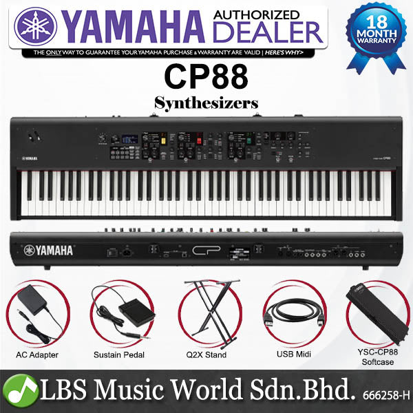 Yamaha CP88 88 Key Stage Piano Synthesizer Keyboard Intermediate Package with YSC-CP88 Soft Case (CP-88 CP 88)