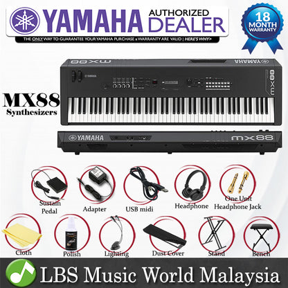 Yamaha MX88 88 Key Weighted Action Synthesizer Complete Package Controller Keyboard (MX 88)