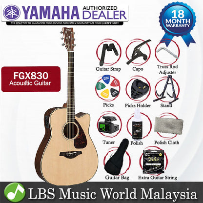 Yamaha FGX830C 41'' Dreadnought Solid Spruce Acoustic Electric Guitar With Pickup Natural (FGX830)