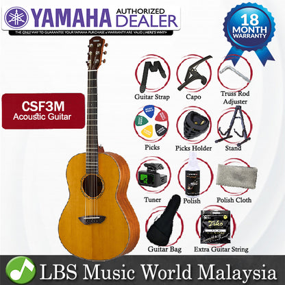 Yamaha CSF3M 40" Compact Solid Sitka Spruce Acoustic Guitar With Pickup Natural (CSF 3M)