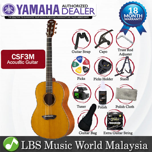 Yamaha CSF3M 40" Compact Solid Sitka Spruce Acoustic Guitar With Pickup Natural (CSF 3M)