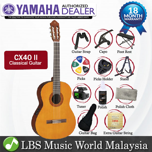 Yamaha CX40 II 39" CG Shape Electro Nylon Classical Guitar With Pickup (CX40II CX 40II)