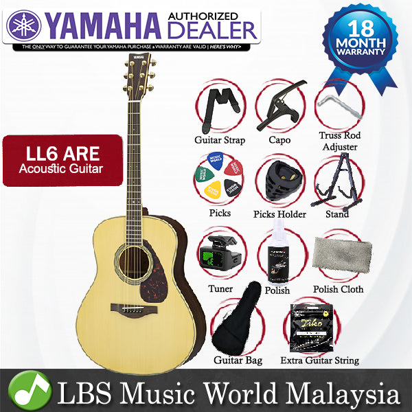 Yamaha LL6 ARE 41'' Jumbo Solid Spruce Acoustic Electric Guitar With Pickup Natural (LL 6)