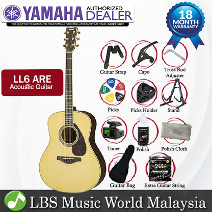 Yamaha LL6 ARE 41'' Jumbo Solid Spruce Acoustic Electric Guitar With Pickup Natural (LL 6)