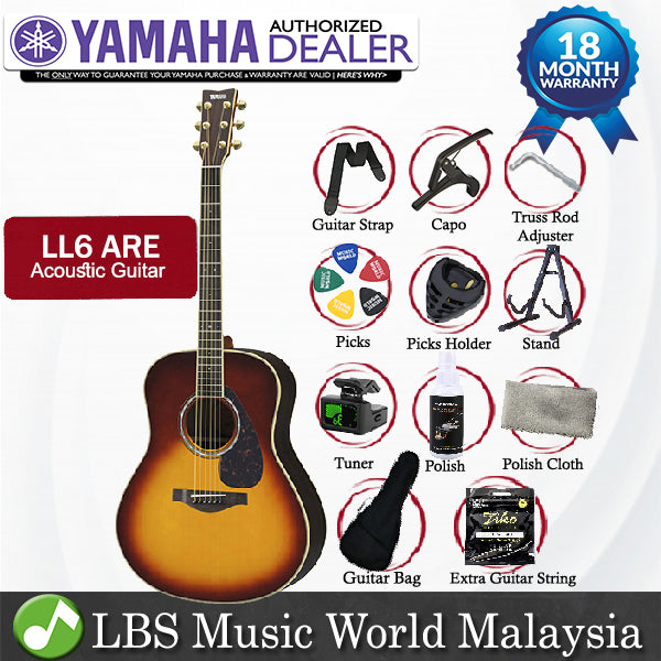 Yamaha LL6 ARE 41'' Jumbo Solid Spruce Acoustic Electric Guitar With Pickup Sunburst (LL 6)